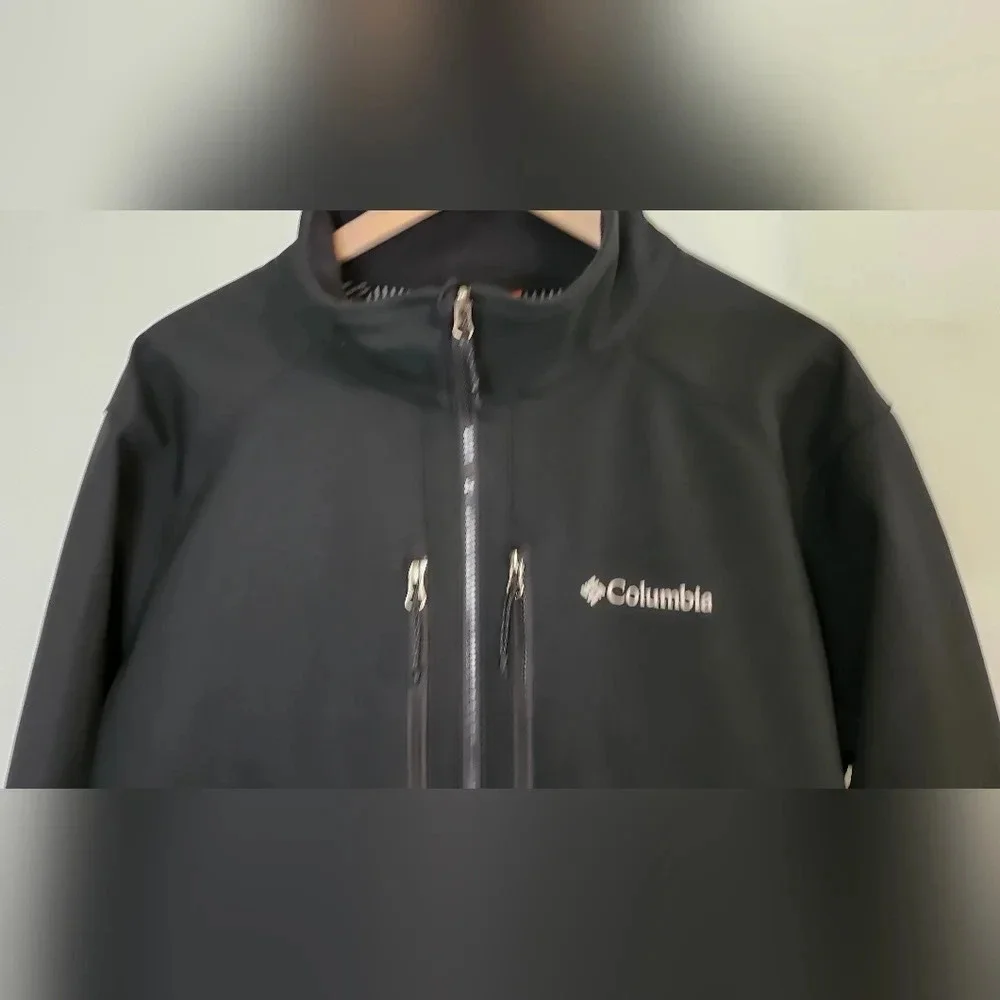 Columbia Mens Interchange Softshell Jacket 1X Black‎ Thermal Coil Full Zip